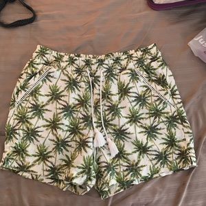 Palm Tree Linen Shorts Size M